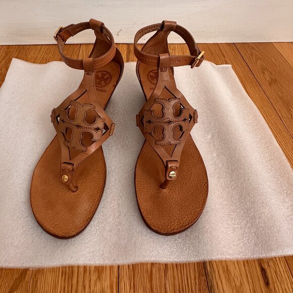 Tory Burch Shoes - Tory Burch Brown Wedge Gladiator Sandals, Size 6